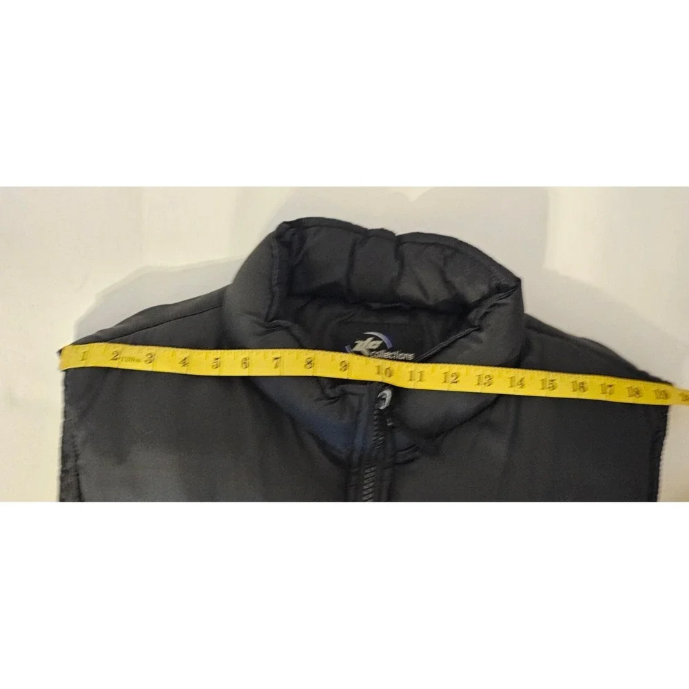 KC Collections Mens Black Puffer‎ Vest Full Zip Quilted Sleeveless Jacket Large